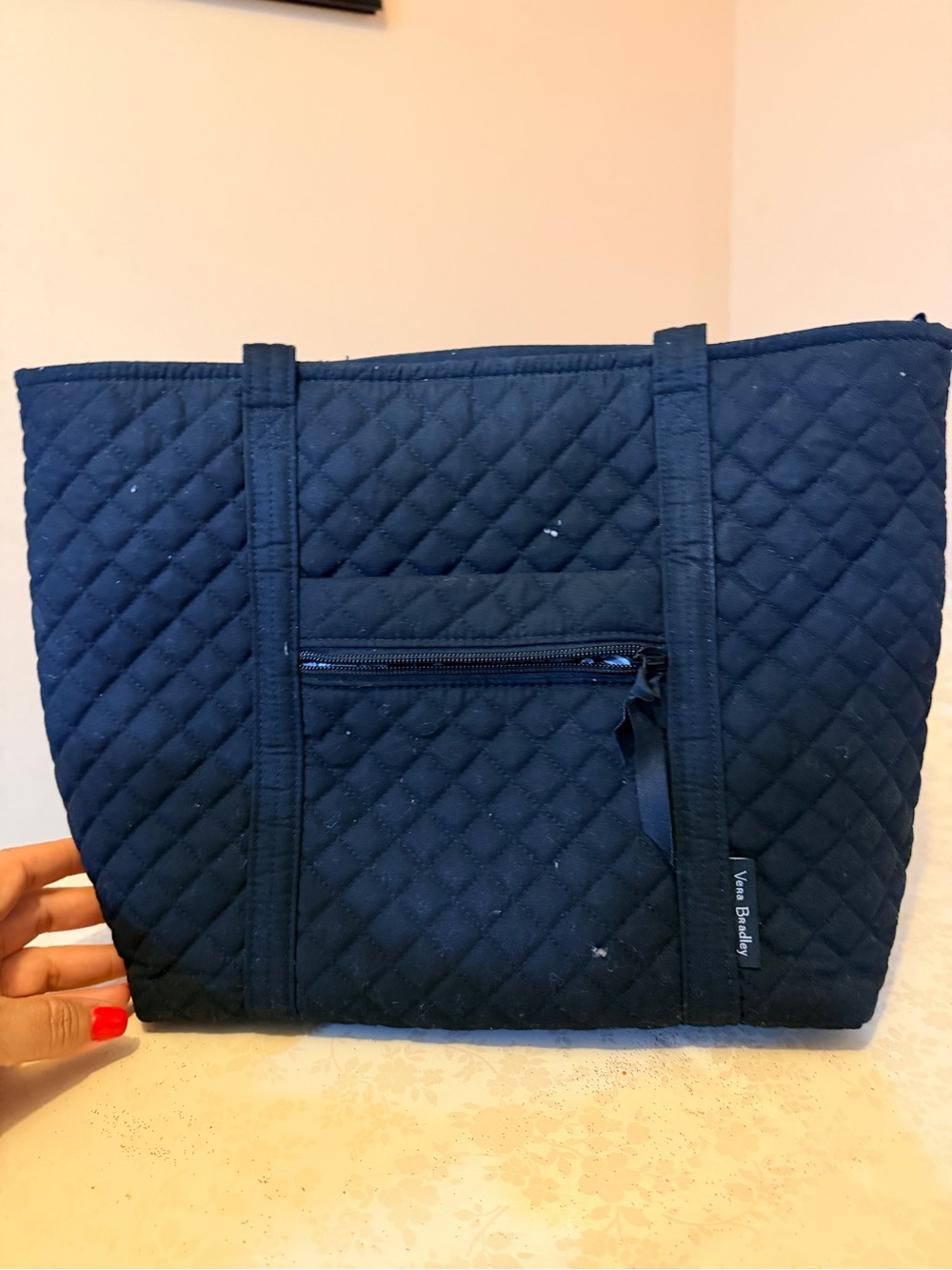 Vera Bradley Black Quilted Tote Bag - Classic Everyday Carry